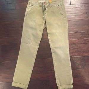 Army green Pilcro and the Letterpress Hyphen Chino pants